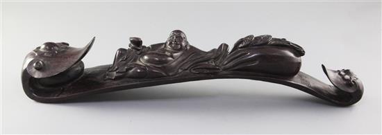 A Chinese hardwood ruyi sceptre, length 51cm